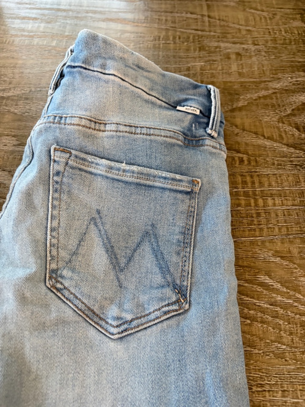 MOTHER Light Blue Washed Denim Jeans